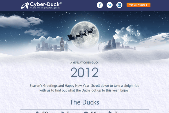 Cyber Duck Infographic christmas 2012 website preview